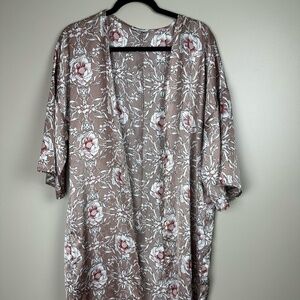JODIFL satin Mauve pink/White floral Kimono Size sml